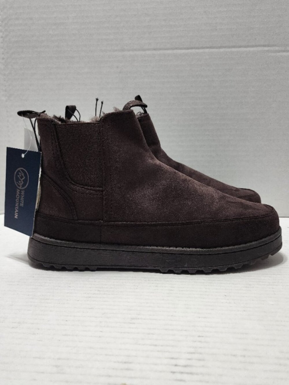 New White Mountain Isleworth Dark Brown Boot - Faux Suede & Fur - Size 12